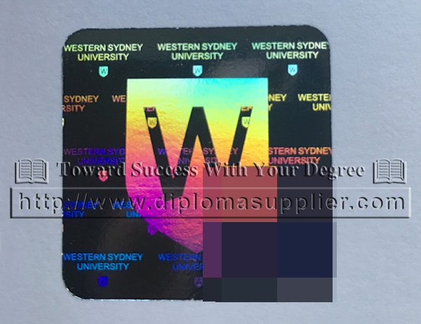 Western Sydney University hologram, WSU hot stamp