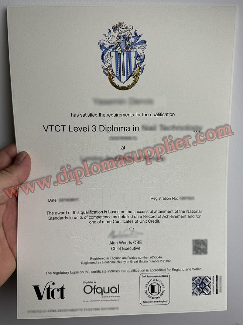 VTCT fake diploma, VTCT fake certificate, buy fake degree