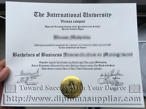 The International University degree given at Vienna Campus