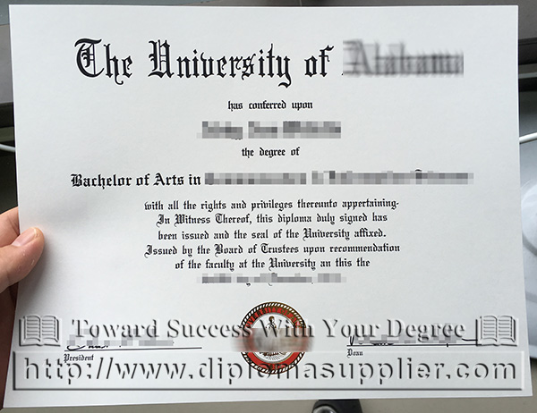 The University of Alabama degree sample
