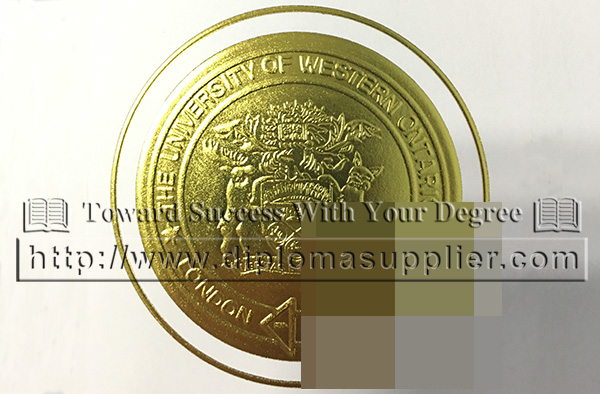 University of Western Ontario embossed seal, University of Western Ontario golden seal