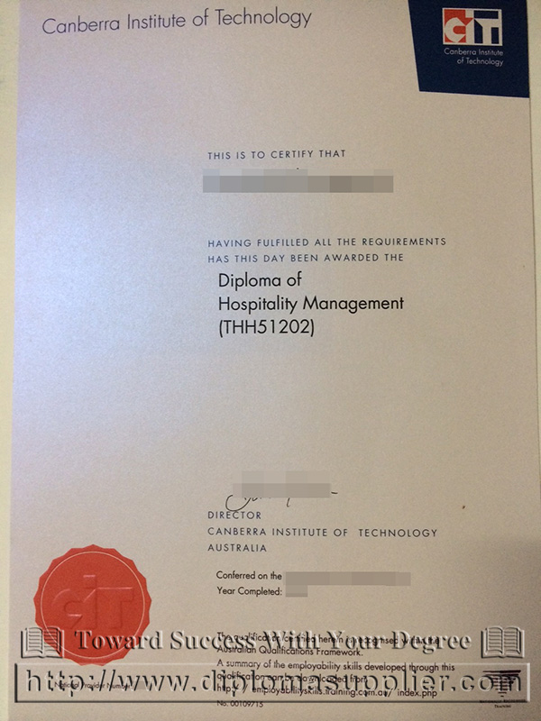 A perfect fake diploma from Canberra Institute of Technology (CIT)