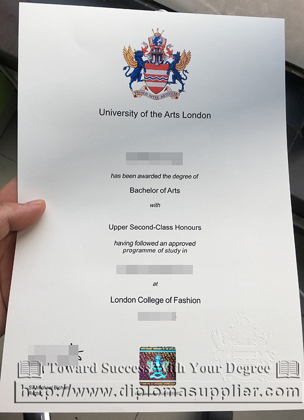 fake University of the Arts London Bachelor of Arts degree sample