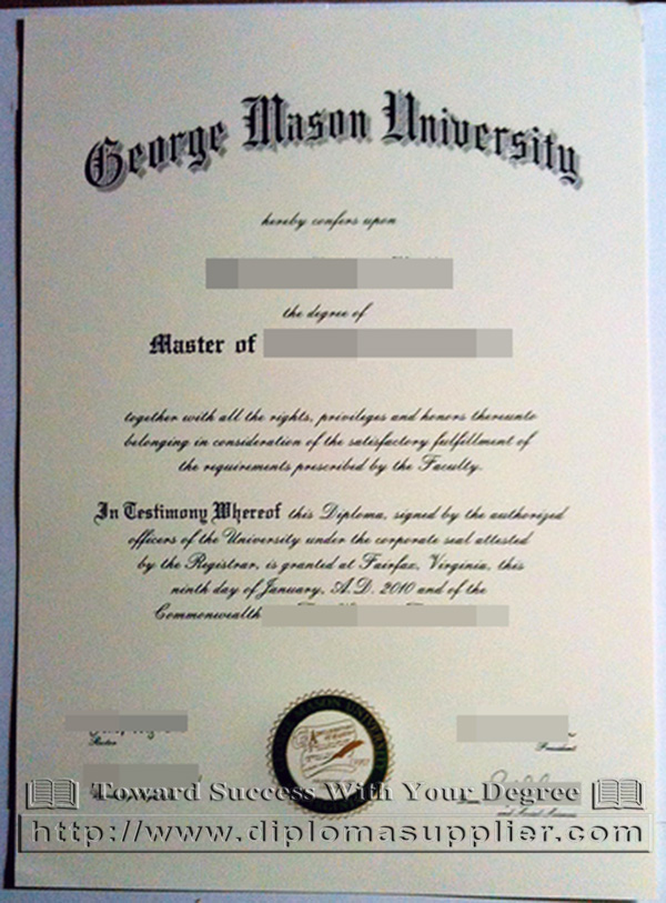 Can I buy the George Mason University master degree certificate?