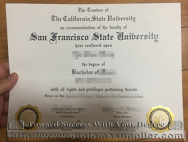 San Francisco State University degree sample, SFSU diploma