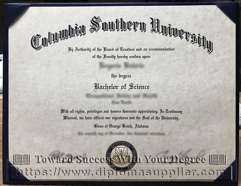 Columbia Southern University (CSU) Fake Diploma Template Buy Fake