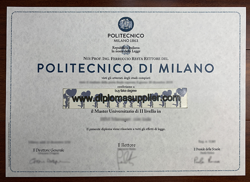 Politecnico di Milano Diploma, Politecnico di Milano Diploma degree