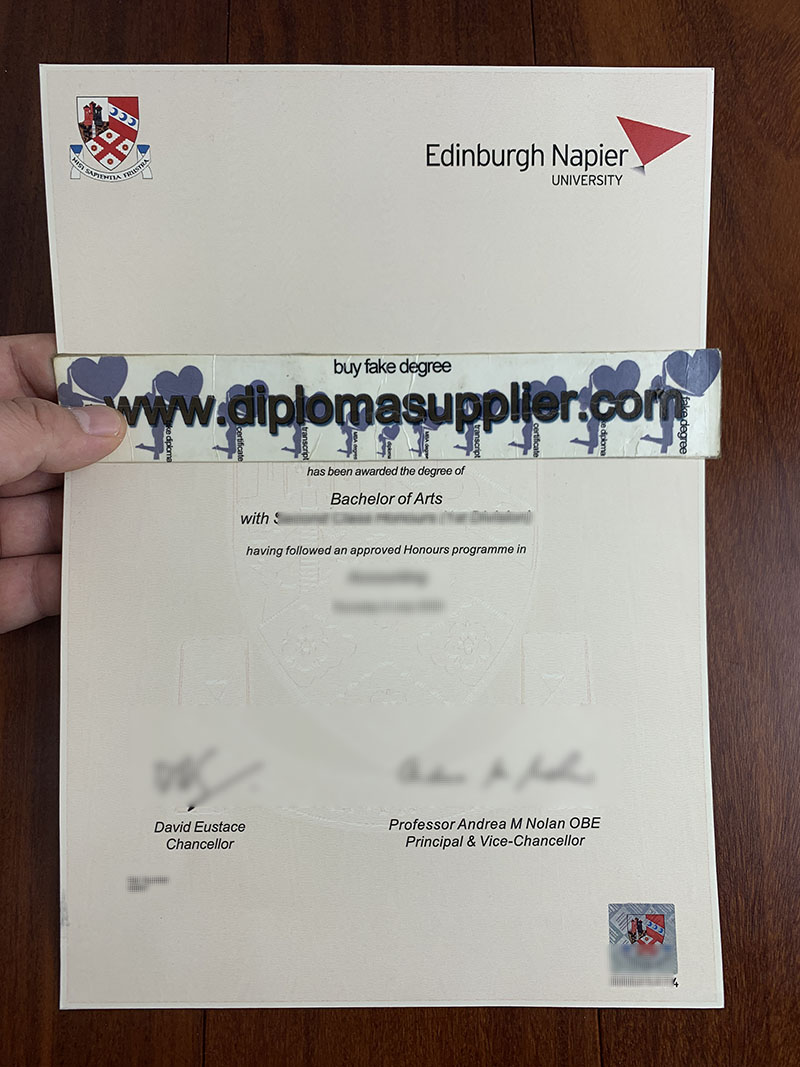 Buy Fake Edinburgh Napier University Bachelor degree, fake diploma