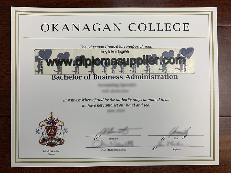 Okanagan College Fake Diploma, Buy Fake Canada Degree Online