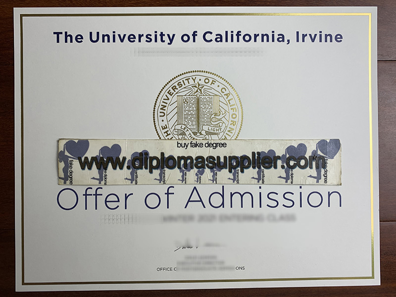 fake UC Irvine Offer of Admission, fake diploma, fake UC Irvine degree