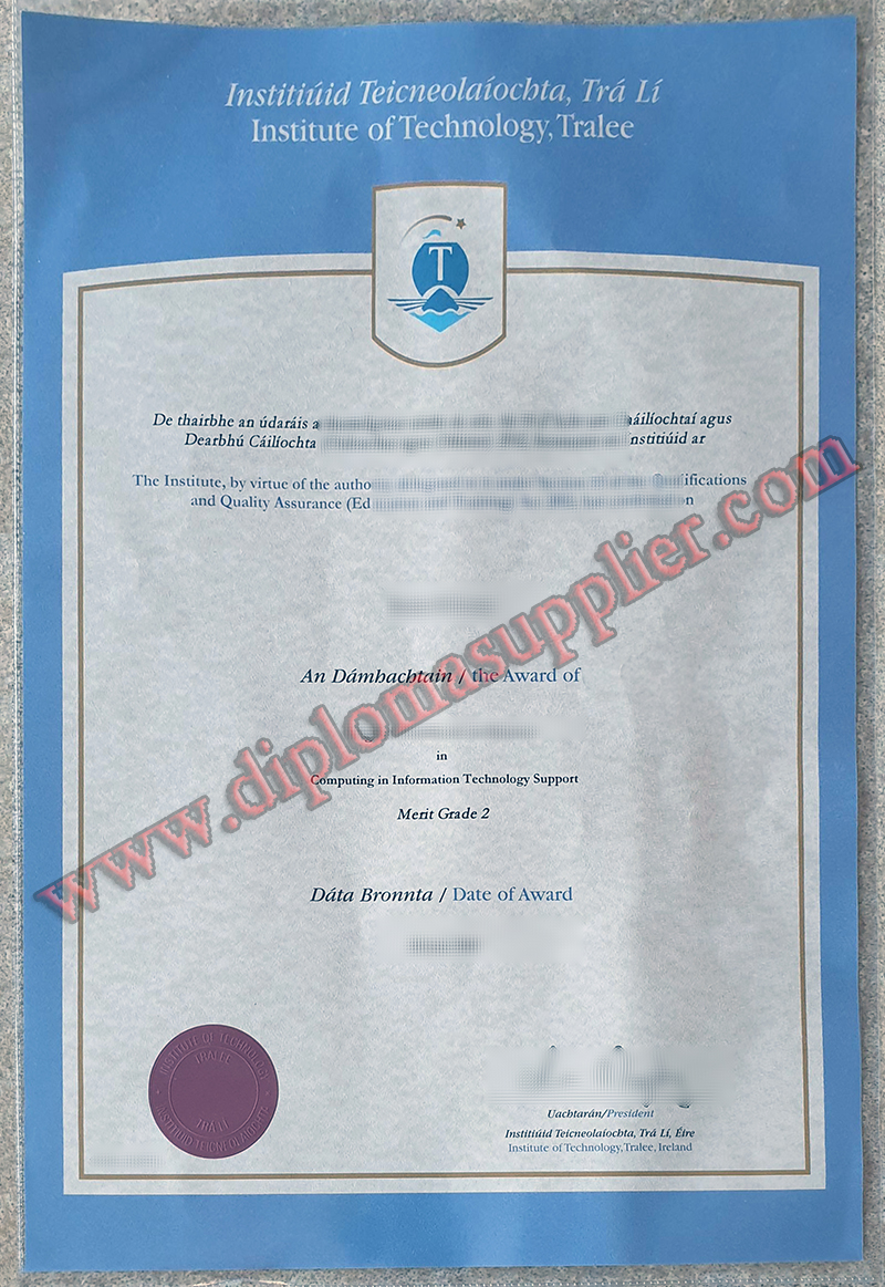 FAKE Institute of Technology Tralee diploma, Institute of Technology Tralee fake degree