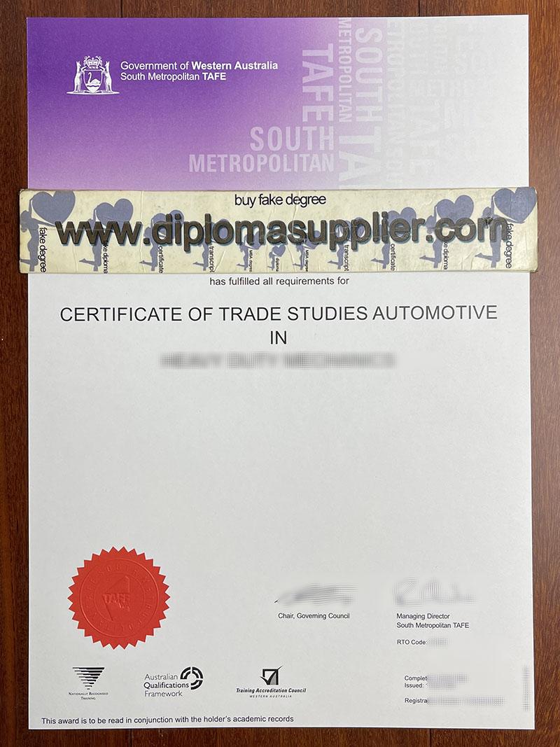 South Metropolitan TAFE diploma, South Metropolitan TAFE fake certificate, fake South Metropolitan TAFE degree