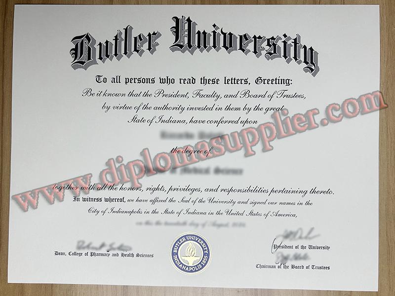 Butler University diploma, Butler University degree, Butler University certificate